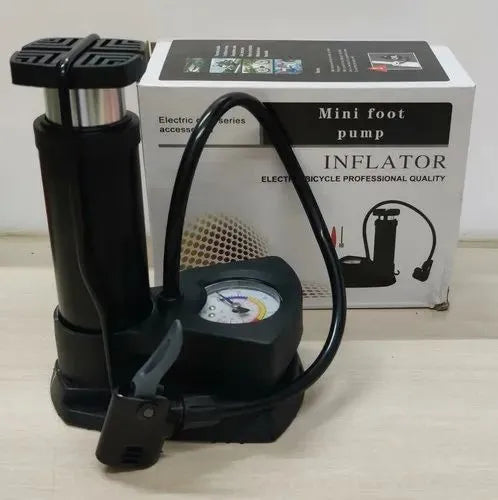 Heavy-Duty Matel Foot Pump with Pressure Gauge for Bicycle Ball Scooter Car Inflatable Mini Pump-High Pressure Foot Air Pump